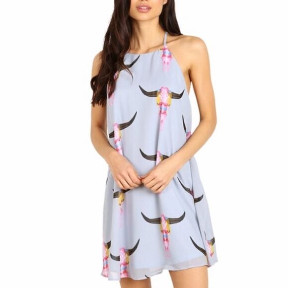 Show Me Your Mumu Watercolor Longhorn Dress - Picture 1 of 7